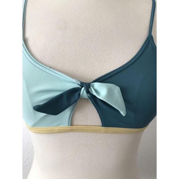 Byrds of Paradise Swim Color Block Triangle Bikini Top Swimwear - Picture 2 of 8